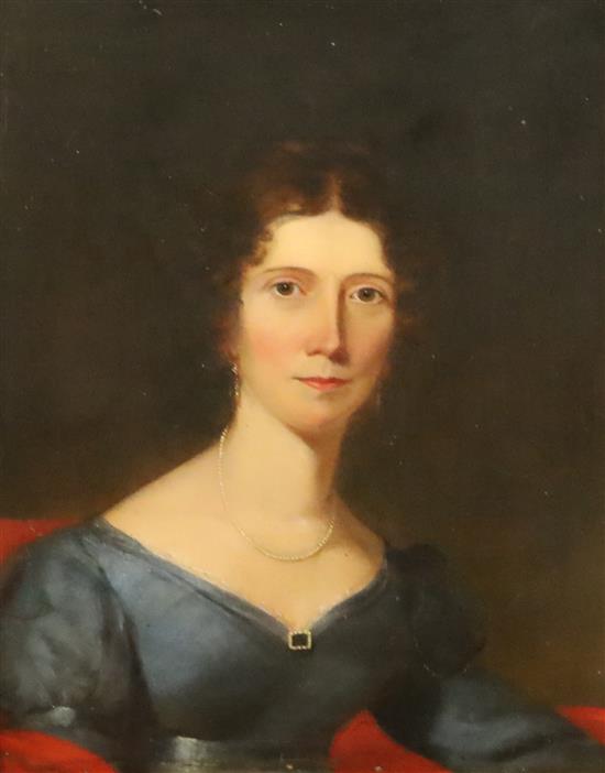 Attributed to Josiah Slater (Irish, 1781-1847) Portrait of Kitty Pakeham, Daughter of Baron of Longford, Ireland 9.5 x 7.5in.